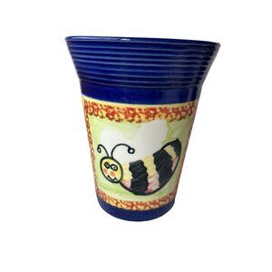 Emerald Collection Bumble Bee Flower Pot Planter Child Drawing Ceramic Cachepot